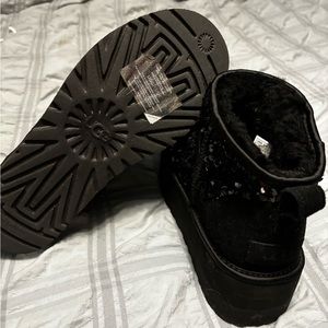 Ugg Black Sequined Platform Boots
